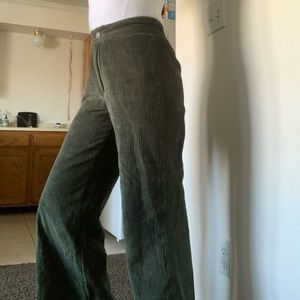 Flare green corduroy pants!